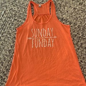 Sunday Funday workout tank top-L